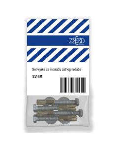 ZED electronic Set vijaka za montažu zidnog nosača, 4 sarafa u pak. MET. - SV-4M