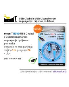 MEANIT USB kabl USB C / USB C, 1 met - KMUSBC2 - 10304