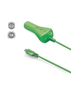 CELLY Auto punjač sa MICROUSB kablom, zelena - CCMICROG