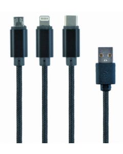 GEMBIRD USB 3-u-1 kabl, 8-pin, Type-C, Micro USB, CC-USB2-AM31-1M, 1m, crna - 39293