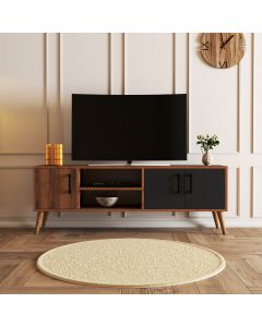 HANAH HOME TV komoda Exxen 1580, braon/crna - 389MZA1167