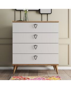 HANAH HOME Komoda Versa-Ce 3616, svetlo braon/bela