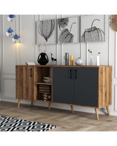 HANAH HOME Komoda Exxen - 1620, braon/antracit - 389MZA2206