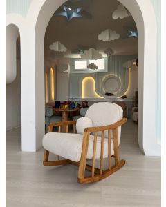 ATELIER DEL SOFA Dečja fotelja na ljuljanje Kleamini, bela/braon - 391EVL1104