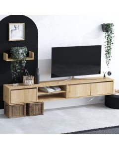 HANAH HOME Zidna TV komoda Heka, svetlo braon