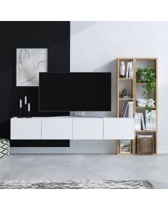 HANAH HOME TV komoda Pana, bela/braon - 393MRD1283