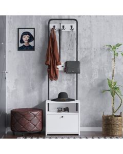 HANAH HOME Cipelarnik sa čivilukom Tina, bela/crna