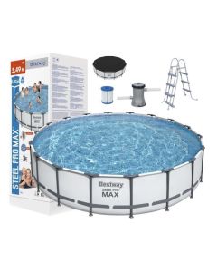 BESTWAY Okrugli bazen sa metalnim okvirom, merdevinama i filter pumpom 549x122m Steel Pro max, - 3965