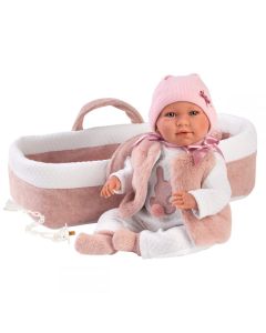 LLORENS Lutka beba Mimi u roze nosiljci - 74012-1-1