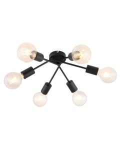 Rabalux Plafonjera Lamar E27 6x MAX 40W mat crno (3990) - 3990
