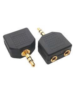 XWAVE Adapter Y audio,3.5mm na 2x3.5mm, crna - 031064