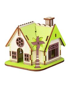 3d drvena slagalica - Zelena kućica - 81-1