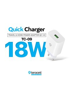 Kucni punjac Teracell Evolution TC-09 QC3.0 18W sa micro USB kablom beli CE - 223684