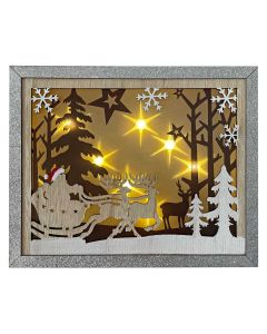 'Novogodišnja dekoracija Zimska slika LED 30x24cm - 40-804000