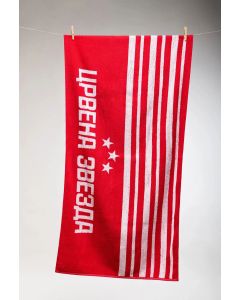CRVENA ZVEZDA Plažni peškir 70x140cm, crvena/bela - 4000159-1