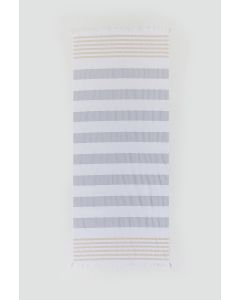 STEFAN Plažni peškir 70x170cm Peshterry pruga, siva - 4000206-siva