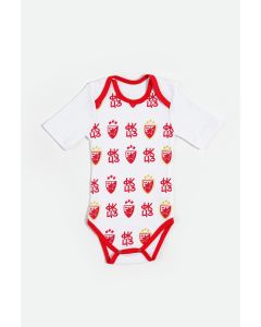 CRVENA ZVEZDA Bodi kratkih rukava Patern, crvena/bela - 4003126-25b62