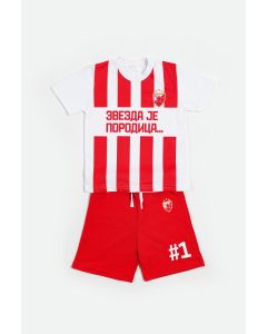 CRVENA ZVEZDA Komplet majica i šorts, crvena/bela - 4003139-254