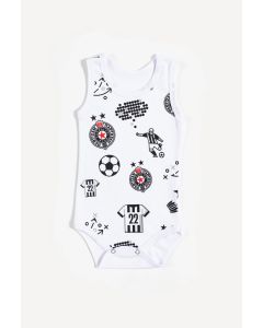PARTIZAN Bodi na brtele, bela - 4003175-patern56