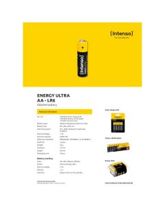 INTENSO Baterija alkalna, AA LR6/4, 1,5 V, blister 4 kom - AA LR6/4 - 12490
