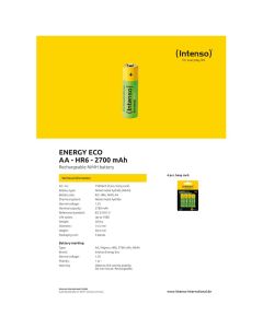 INTENSO Baterija punjiva AA / HR6, 2700 mAh, blister 4 komada - AA / HR6/2700 - 12515