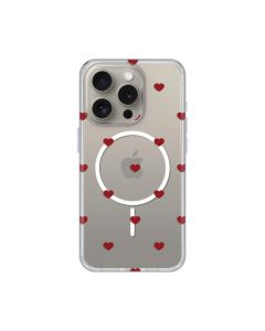 Maska za iPhone 15 Pro 6.1 Red Hearts Print Magsafe