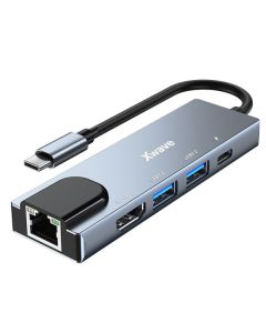 XWAVE 5 in1 adapter TIP-C na HDMI/USB3.0/PD/RJ-45/Port replikator - 031216