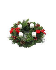 DENIS Novogodišnji venac sa LED svećama 30cm