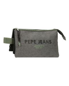 PEPE JEANS EDEMON prazna pernica sa 3 pregrade - siva