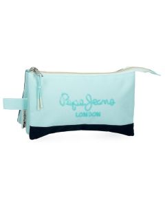 PEPE JEANS DALMA prazna pernica sa 3 pregrade - tirkizna