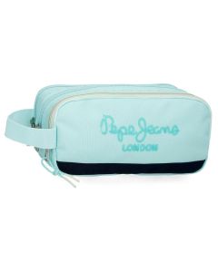 PEPE JEANS DALMA prazna pernica sa 3 pregrade - tirkizna