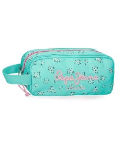 PEPE JEANS NORA prazna pernica sa 3 pregrade - tirkizna