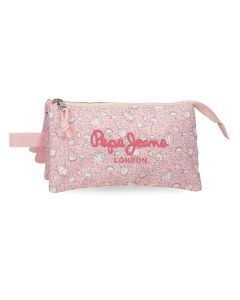 PEPE JEANS MIA prazna pernica sa 3 pregrade - light pink