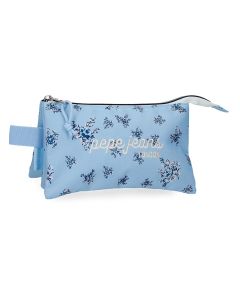 PEPE JEANS OLIVIA prazna pernica sa 3 pregrade - sky blue
