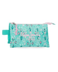 PEPE JEANS SUN prazna pernica sa 3 pregrade - tirkizna