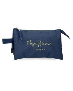 PEPE JEANS ARWYN prazna pernica sa 3 pregrade - teget
