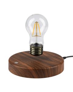 Get and Give Levitirajuća lampa Tesla, Magnetna sijalica, Rotacija 360°, Baza sa efektom drveta