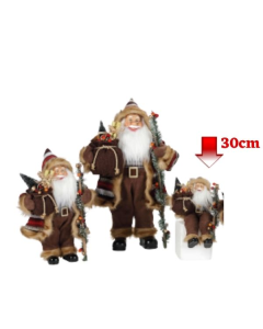 Novogodišnja figura Deda Mraz braon 30 cm 42-70198 - 42-70198