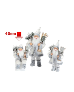 Novogodišnja figura Deda Mraz sivi 40 cm 42-70201 - 42-70201