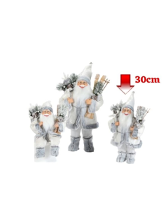 Novogodišnja figura Deda Mraz sivi 30 cm 42-70202 - 42-70202