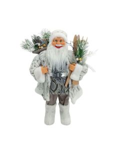 Novogodišnja figura Deda Mraz 80cm, bela
