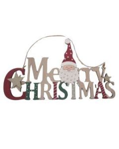 Drveni novogodišnji ukras za zid Merry Christmas