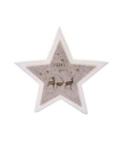 Drveni novogodišnji ukras Zvezda sa irvasima