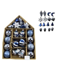 Set novogodišnjih ukrasa za jelku 30/1, plava