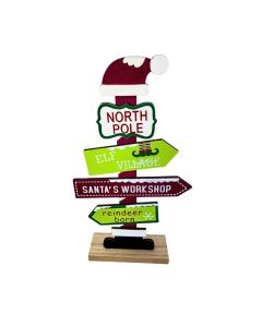 Drveni novogodišnji ukras Putokaz