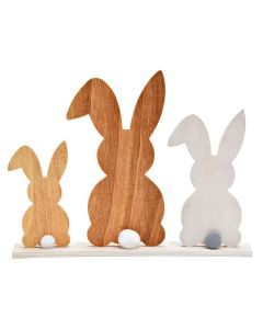 DEKOR DOM Uskršnja dekoracija STAND BUNNIES WOOD 10034946 - Brown