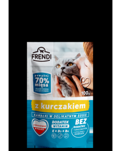 FRENDI Vlažna hrana za mačke Piletina 100g - 3012818