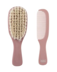CANPOL Češalj i četka za bebe Natural bristles, roze - 7-406_pin2