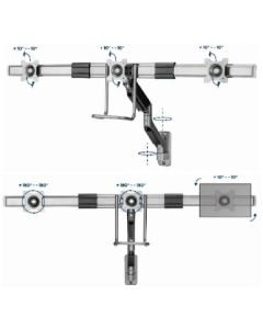 GEMBIRD Nosač MA-WA3-01 za tri monitor,tilt, 17