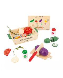 JANOD Drveni set povrća za seckanje Ratatouille - J06626